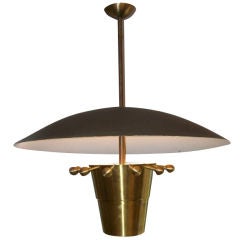 An Exceptional Oversized Brass Domed Hanging Light Fixture
