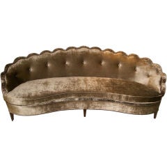 Vintage A Hollywood Regency Scalloped Sofa by Dorothy Draper