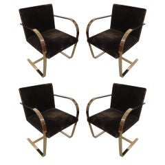 Set of Four Brno Chairs Designed by Mies van der Rohe for Knoll