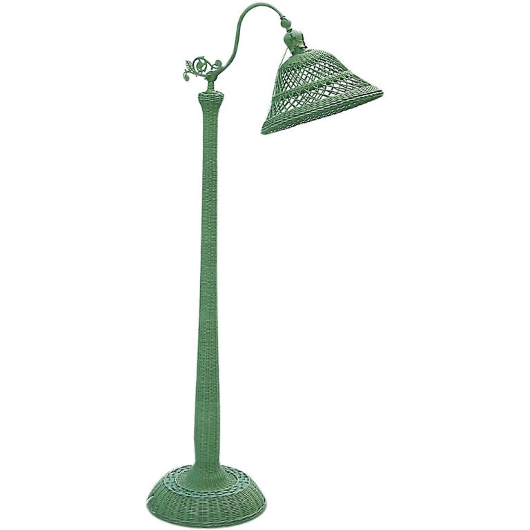 ART DECO WICKER BRIDGE LAMP