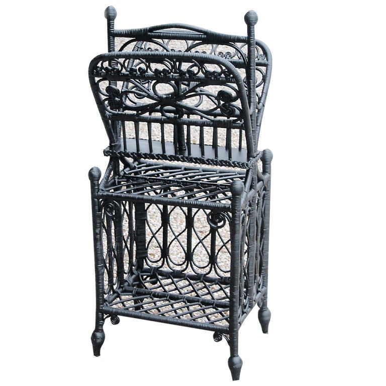 Victorian Wicker Canterbury For Sale