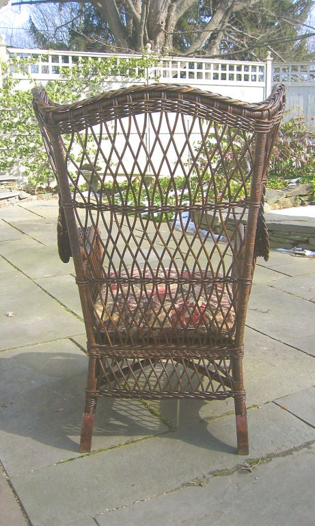 Woven BAR HARBOR WICKER WING CHAIR