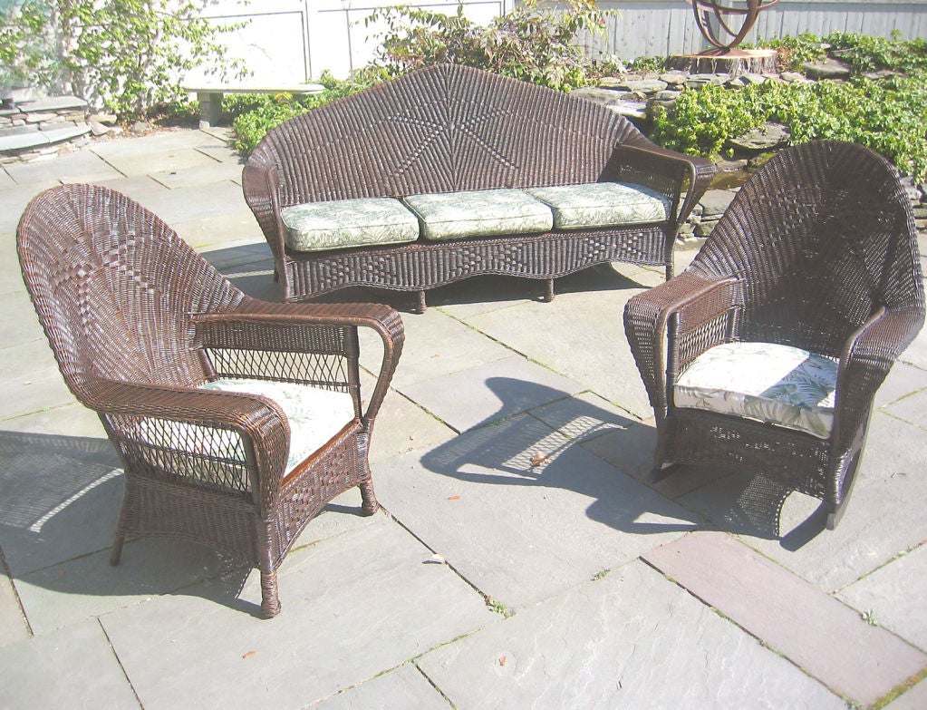 HIGH STYLE ART DECO WICKER SET