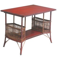 Wicker Magazine Pocket Table