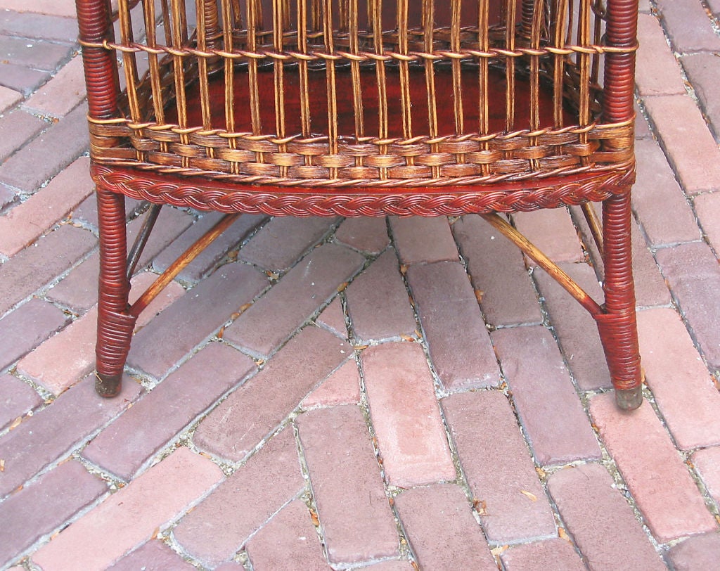 Wicker Magazine Pocket Table For Sale 3