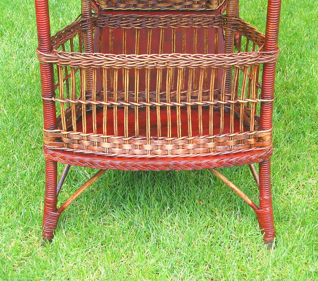 20th Century Wicker Magazine Pocket Table For Sale