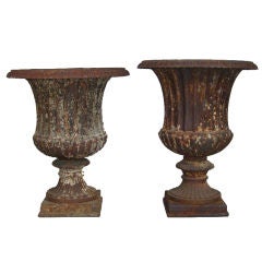 2 Cast Iron Classical Garden Urns 8