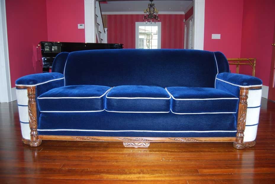 1940's Art Deco Sofa & Club Chair In Excellent Condition In Sheffield, MA