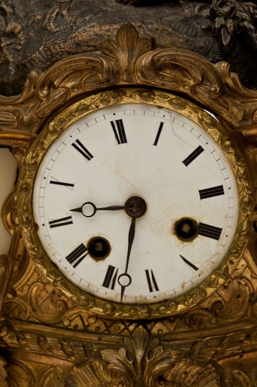 French Spelter and Gilt Bronze Mantle Clock 3