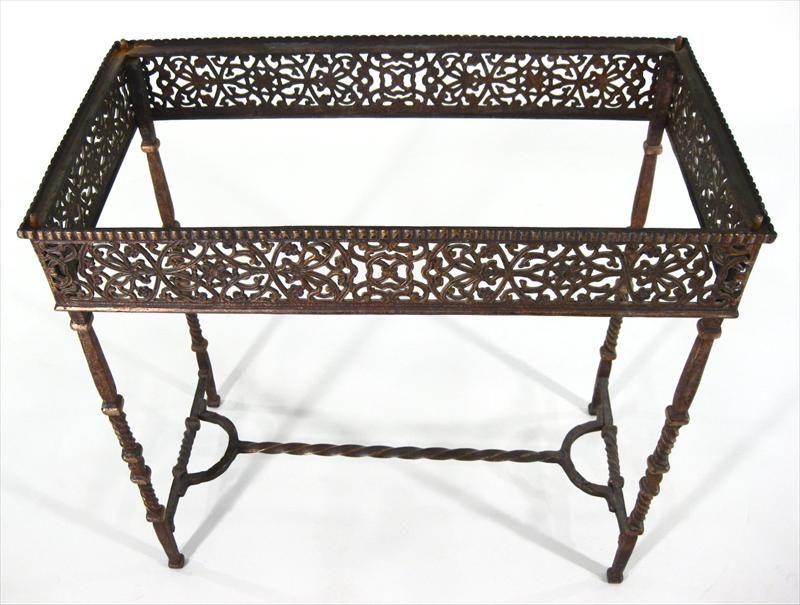 Cast Iron and Marble Top Side Table at 1stDibs
