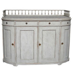 Antique Swedish Sideboard with Baulustrade