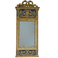 Blue and Gilt Gustavian Mirror Circa 1790
