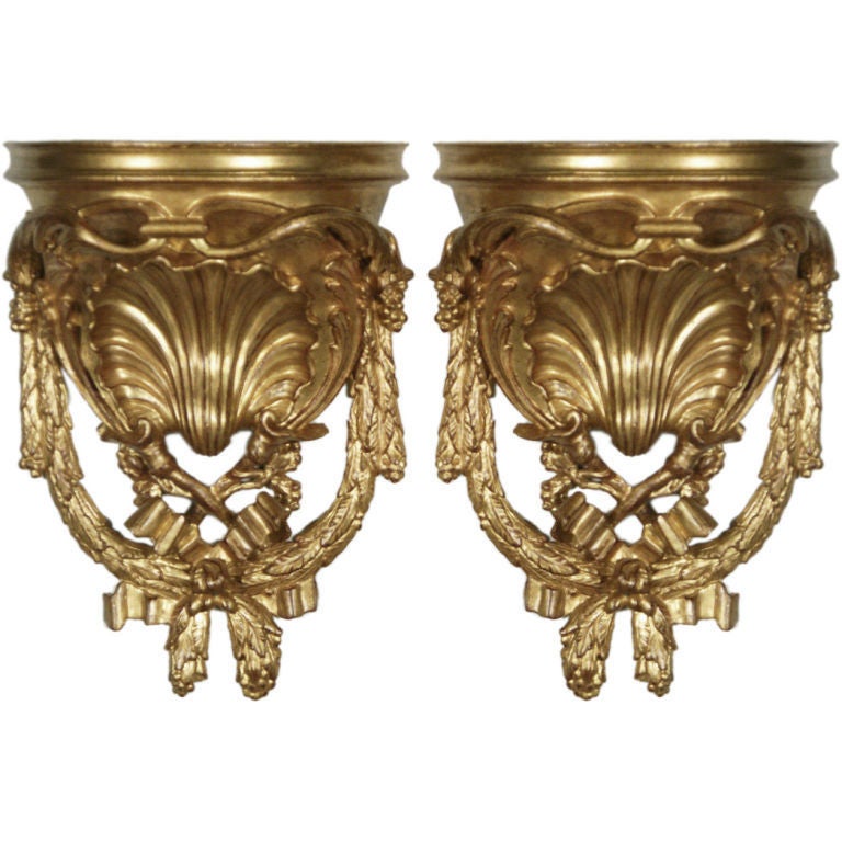 A Fine Pair of George III Giltwood Brackets