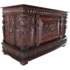 A Fine Louis XIV Carved Oak Side Cabinet