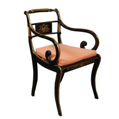 An Early Regency Ebonized & Parcel Gilt Armchair