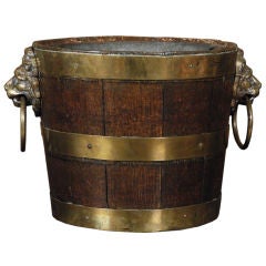 A George III Brass-Banded Oak Bucket