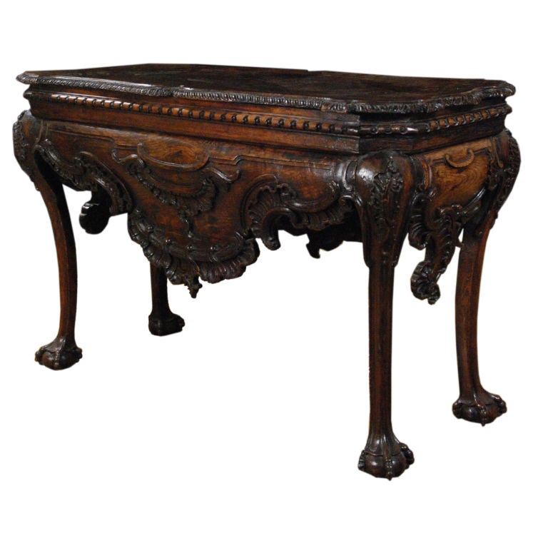 An Important Rococo Walnut Center Table Possibly Portuguese For Sale