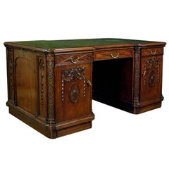 Antique A Fine English Mahogany Partners Desk In the Adams Manner