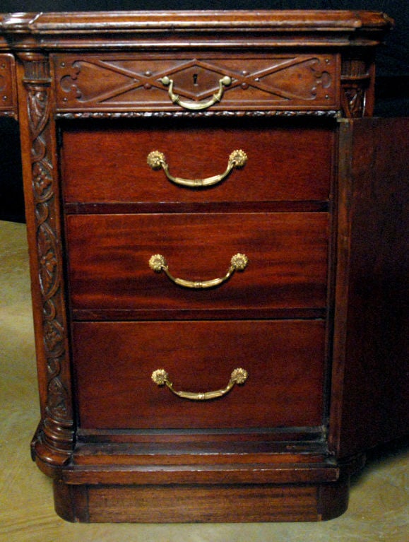 A Fine English Mahogany Partners Desk In the Adams Manner 1
