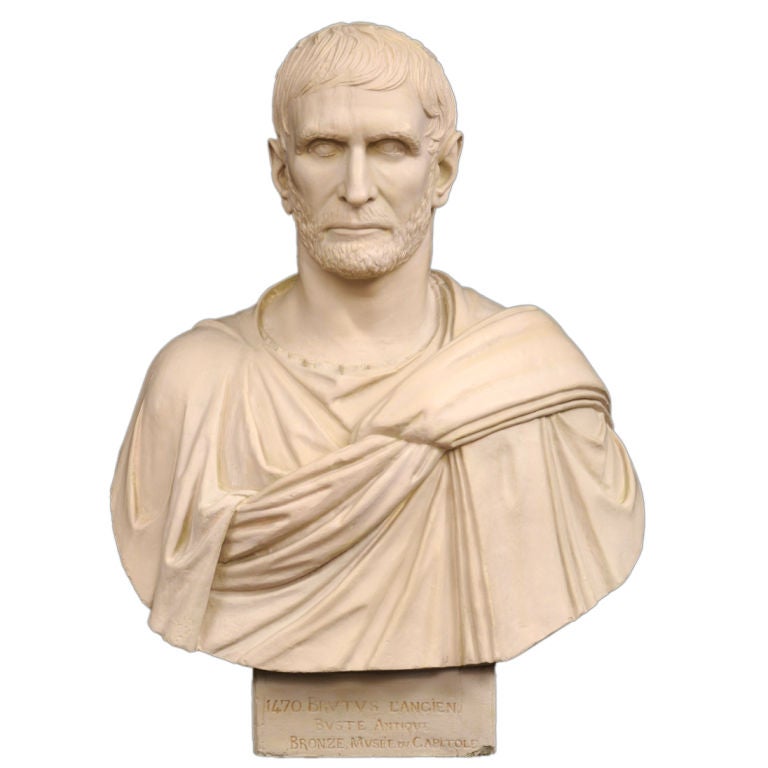 Italian Plaster Bust of Brutus For Sale