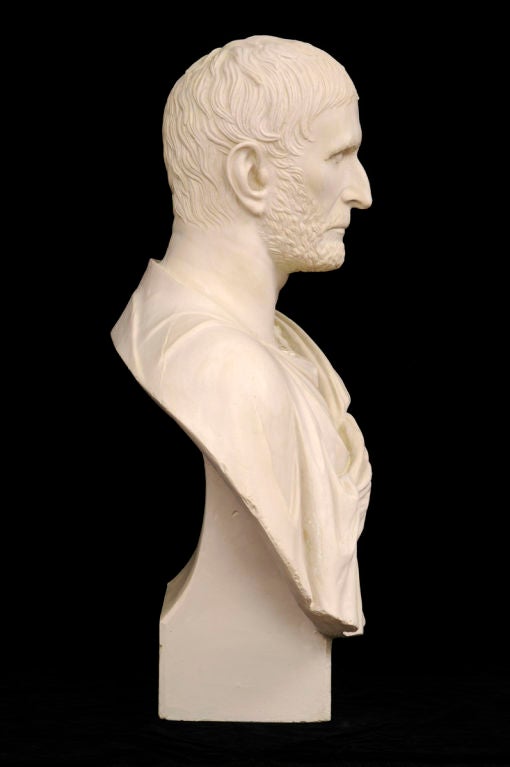 Italian Plaster Bust of Brutus In Excellent Condition For Sale In Sheffield, MA