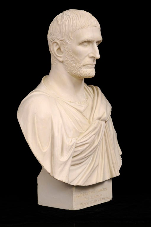 19th Century Italian Plaster Bust of Brutus For Sale