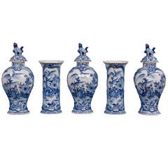 Dutch Delft Garniture Set