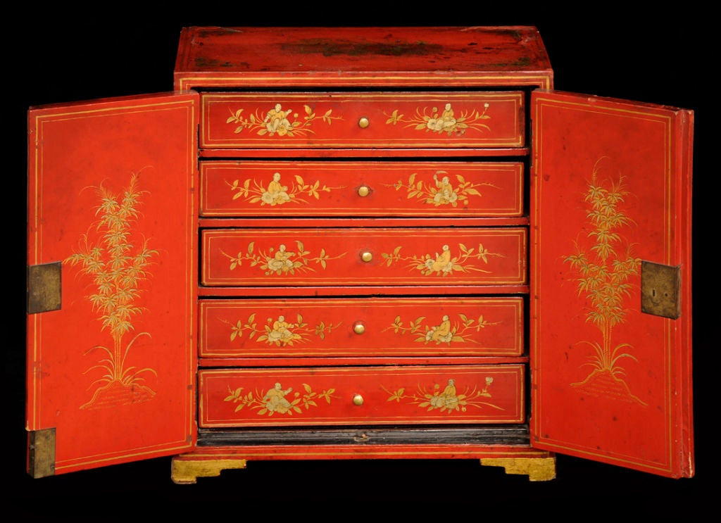 Wood Chinese Export Miniature Cabinet For Sale