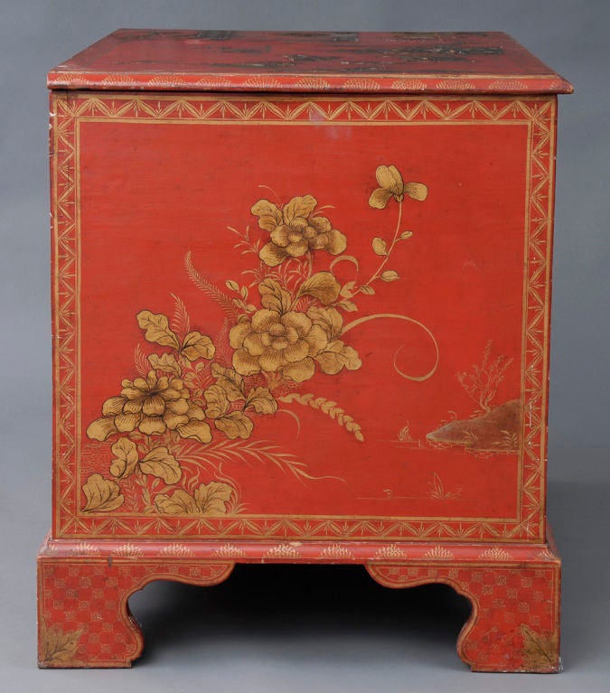 20th Century English Chonoiserie Lacquered Chest/Trunk