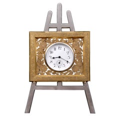 Antique English Gilded Easel Clock