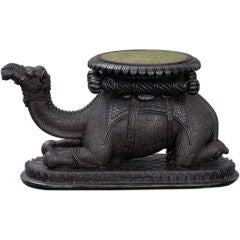 Antique Indian Carved Camel Bowl Stand