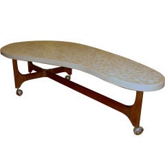 Retro Harvey Probber Terrazzo top  & walnut bimorphic coffee table