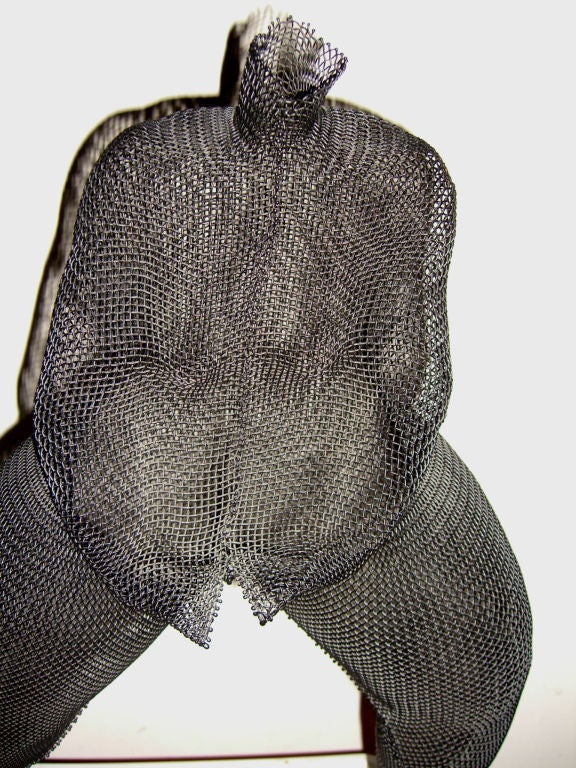 American Mounted standing wire mesh sculpture nude by  artist Eric Boyer