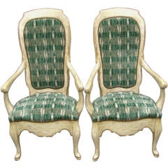 Vintage Great pr oversized Queen Anne chairs from Harry Belafonte apt