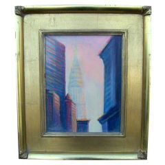 Acrylic on canvas of Chrysler Building by NY artist Sandra Rubel