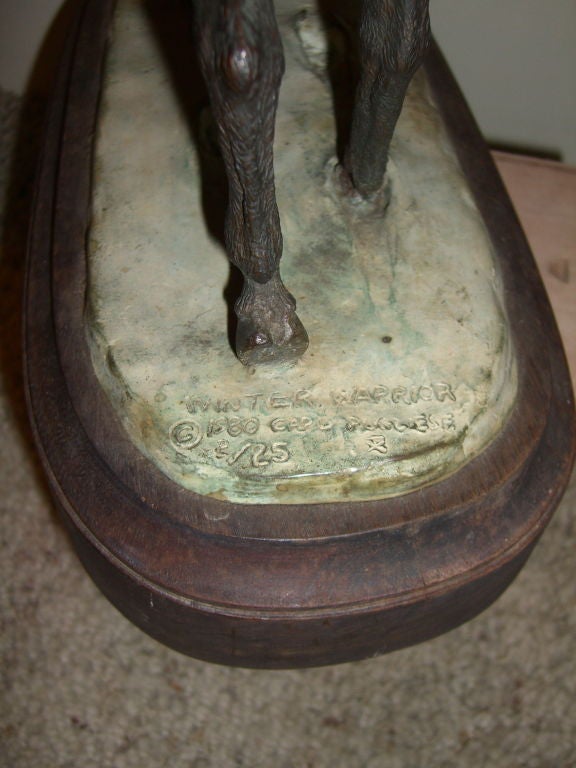 Carl Pugliese bronze of a Native  American Indian signed dtd 80 2