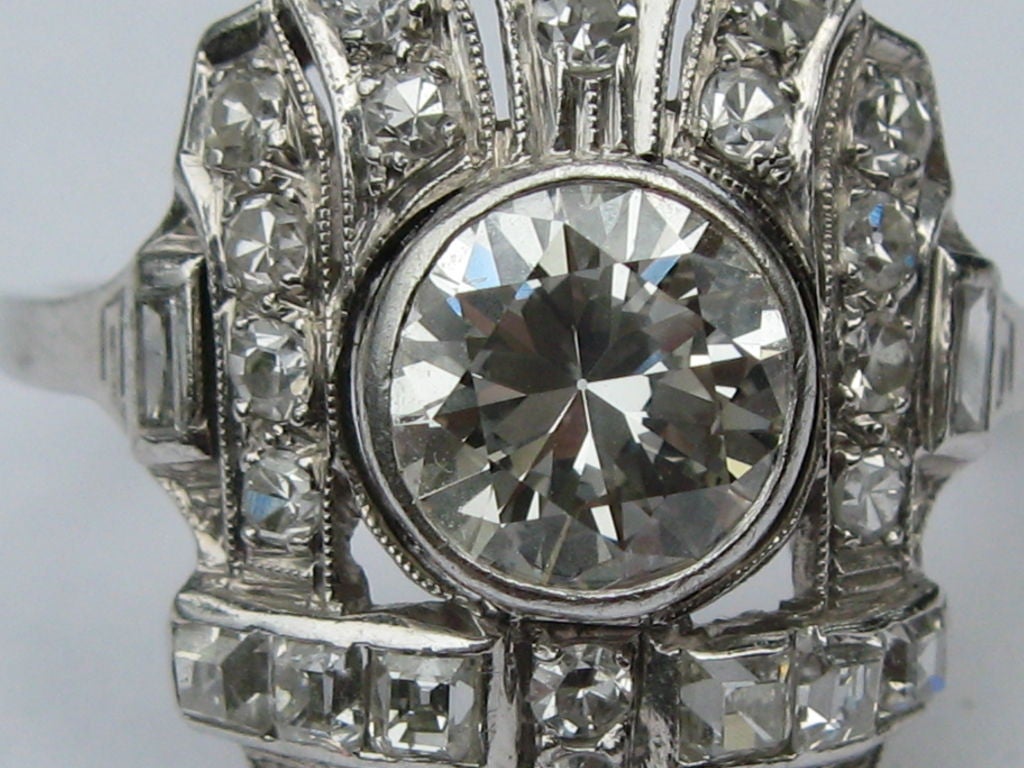 Art Deco Ladies 1920's diamond ring hand crafted platinum mount 2