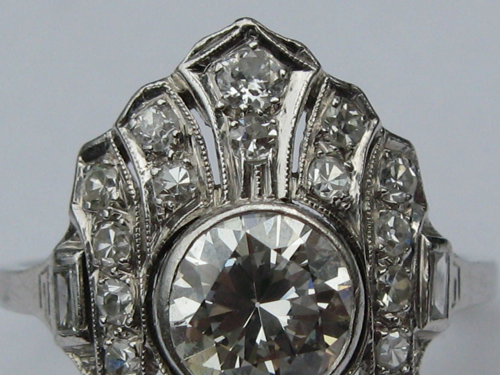 Art Deco Ladies 1920's diamond ring hand crafted platinum mount 3