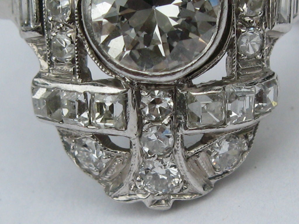Art Deco Ladies 1920's diamond ring hand crafted platinum mount 4
