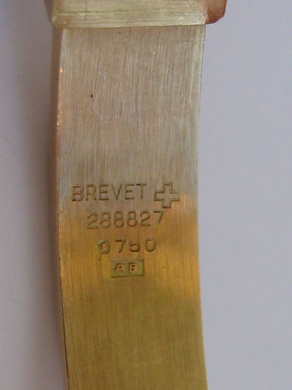 Gold Lovely 1950's Baume and Mercier 18k gold bracelet watch