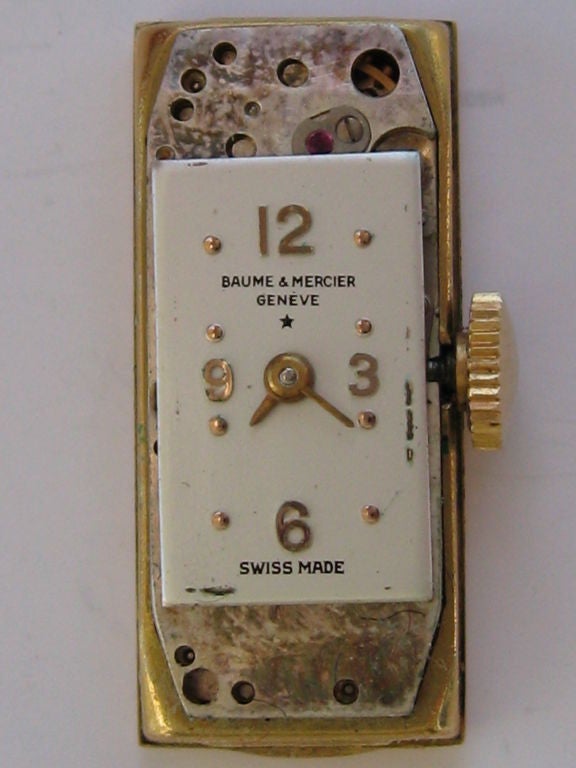 Lovely 1950's Baume and Mercier 18k gold bracelet watch 1