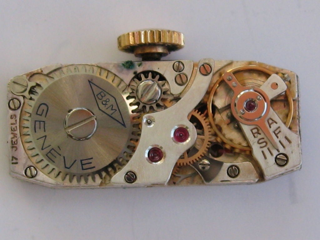 Lovely 1950's Baume and Mercier 18k gold bracelet watch 2