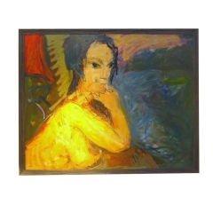 Great abstract portrait of a nude woman with poetry on the back