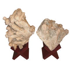 Unique pr Dandurite crystal formations mounted purpleheart bases
