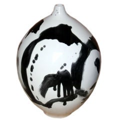 Japanese artist hand thrown pottery vase