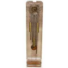 1960's Musical Lucite Grandmother Or Grandfather Clock