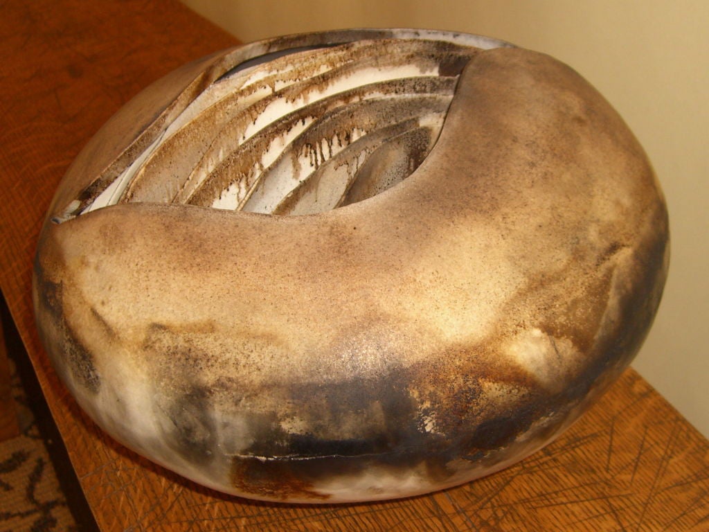Late 20th Century Incredible piece layered pottery by Illinois artist Ruth Weiner