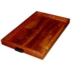 Magnificent craftman's Tulipwood & crotch mahogany tray