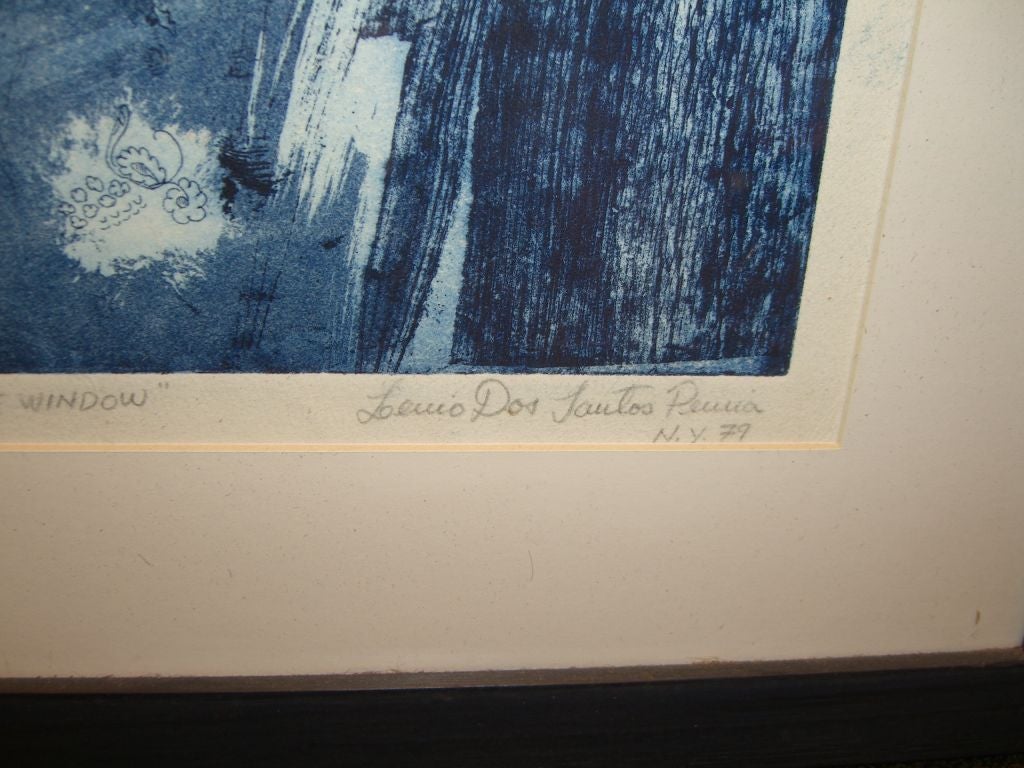 Merveilleuse lithographie new-yorkaise de 1977 intitulée « A Glance Through The Window ». en vente 1