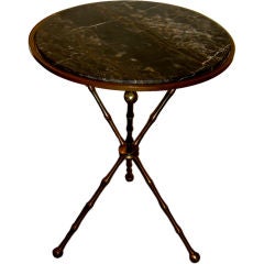 Bagues tripod side table with marble top